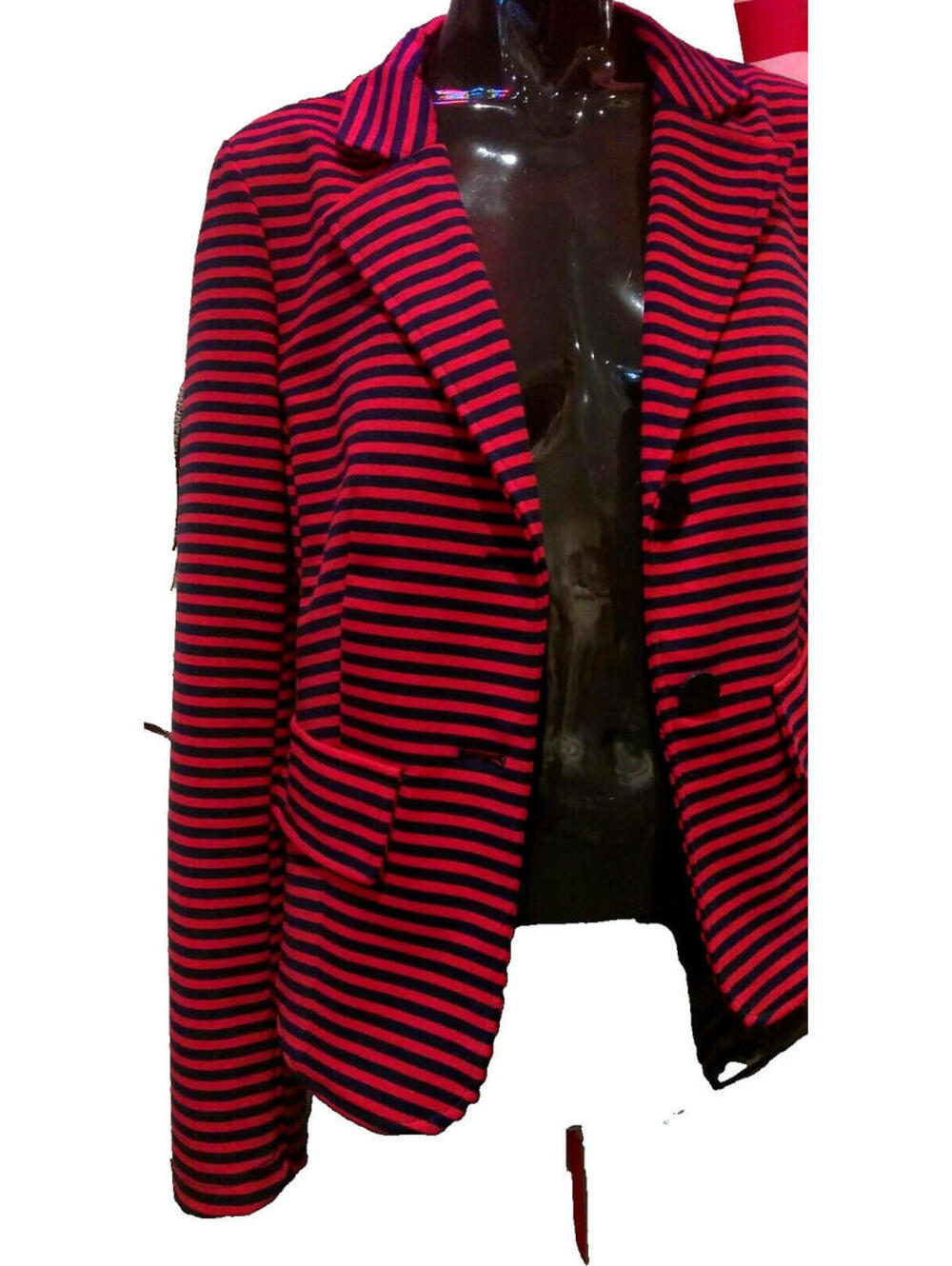 Vintage Striped Fuchsia Pink Jacket Size S KENAR 90s Funky Business Woman Chic